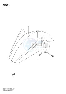 GSX650F (E21) Katana drawing FRONT FENDER (GSX650FL1 E24)