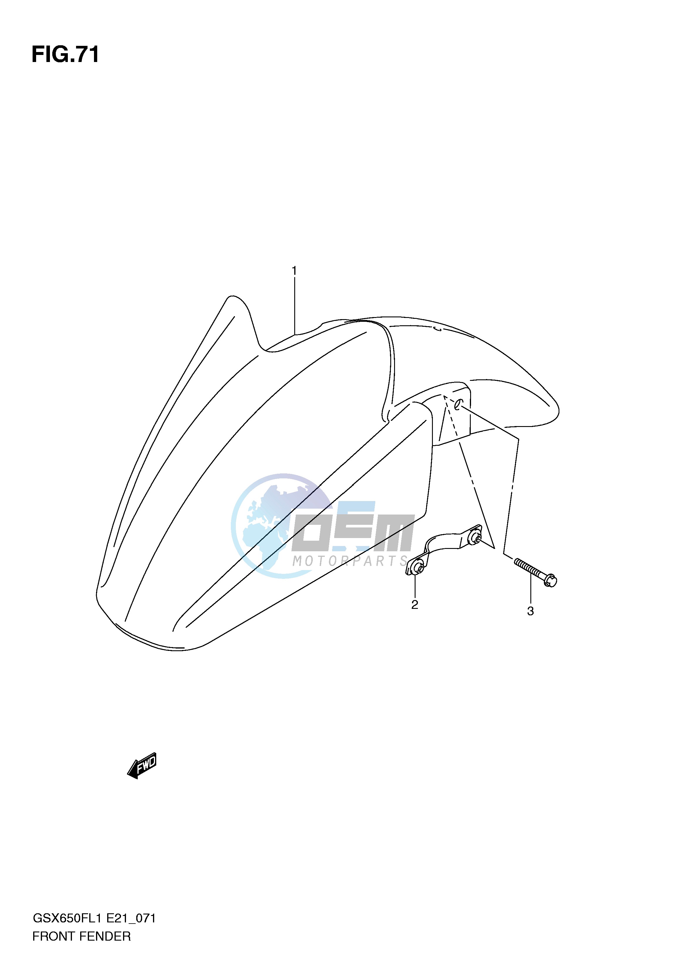 FRONT FENDER (GSX650FL1 E24)