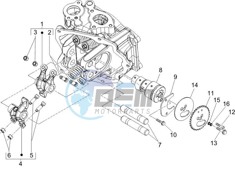 Camshaft - Rocking levers support unit