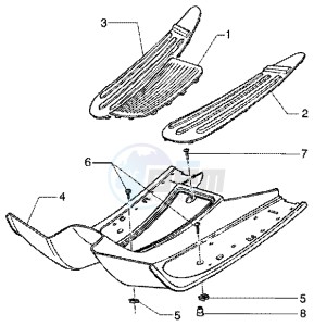 ET4 125 Leader drawing Footrest-rubber mats