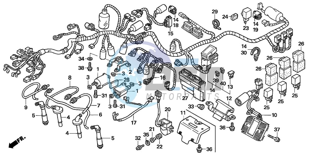 WIRE HARNESS/IGNITION COI L (CB1300/A)