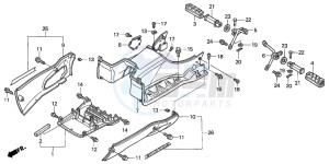 SES125 drawing FLOOR PANEL/PILLION STEP