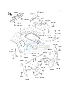 KLF 250 A [BAYOU 250] (A6F-A9F) A7F drawing FRONT FENDER-- S- -