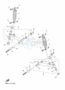 YFZ50 (BW4L) drawing FRONT SUSPENSION & WHEEL