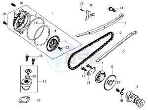 HD 125 DRUM BRAKE drawing CHAIN /CYLINDER HEAD COVER /