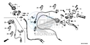 CRF450RE CRF450R Europe Direct - (ED) drawing HANDLE LEVER/SWITCH/CABLE