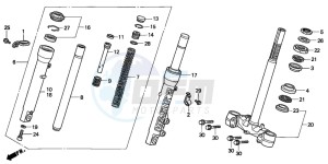 SFX50 drawing FRONT FORK/STEERING STEM