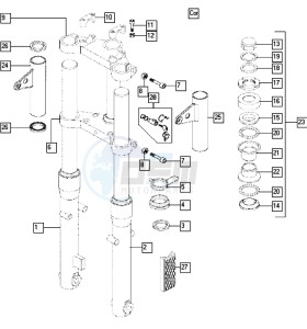 QUADRO_E-START_25-45kmh_K1-K7 50 K1-K7 drawing Front fork II