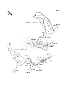 EX 650 A [NINJA 650R] (A6F-A8F) A6F drawing COWLING LOWERS