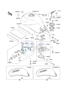 ZX 1100 E [GPZ 1100] (E1-E3) [GPZ 1100] drawing FUEL TANK  -- ZX1100-E2_E3- -