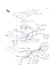 KVF 750 B (BRUTE FORCE 750 4X4I) (B6F-B7FA) B6F drawing REAR FENDER-- S- -