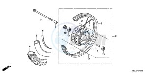 CRF50FB CRF50F ED drawing FRONT WHEEL