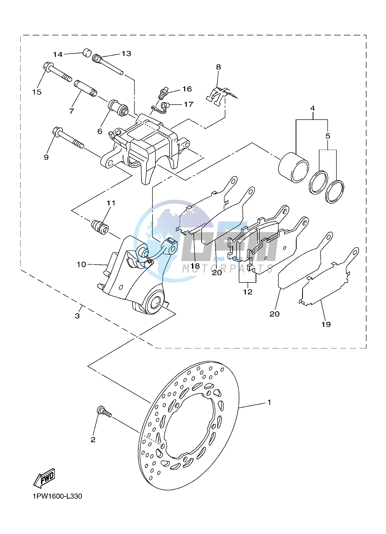 REAR BRAKE CALIPER