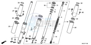 VT750C2BC drawing FRONT FORK (VT750C2B/CS/C/CA)