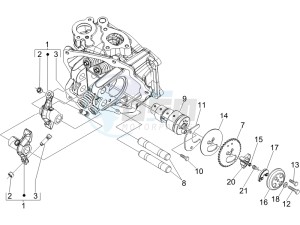 LX 150 4T USA drawing Rocking levers support unit