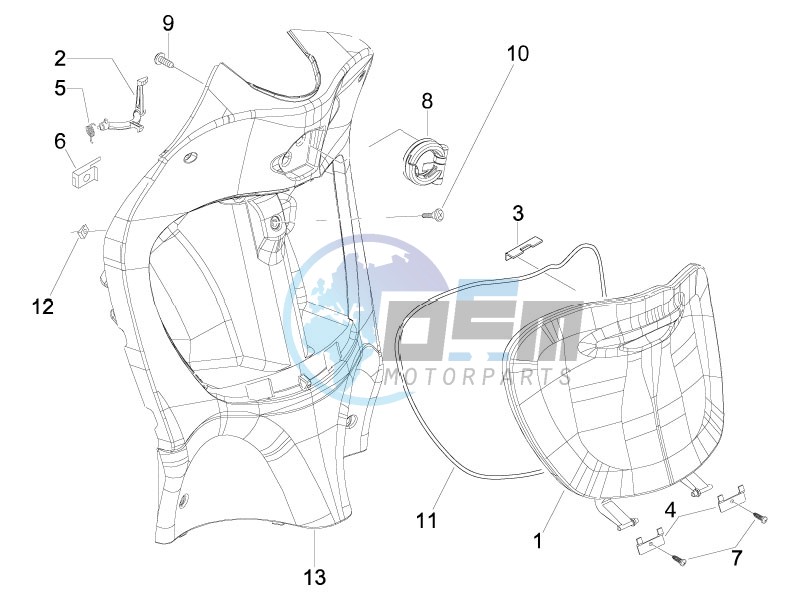 Front glove-box - Knee-guard panel