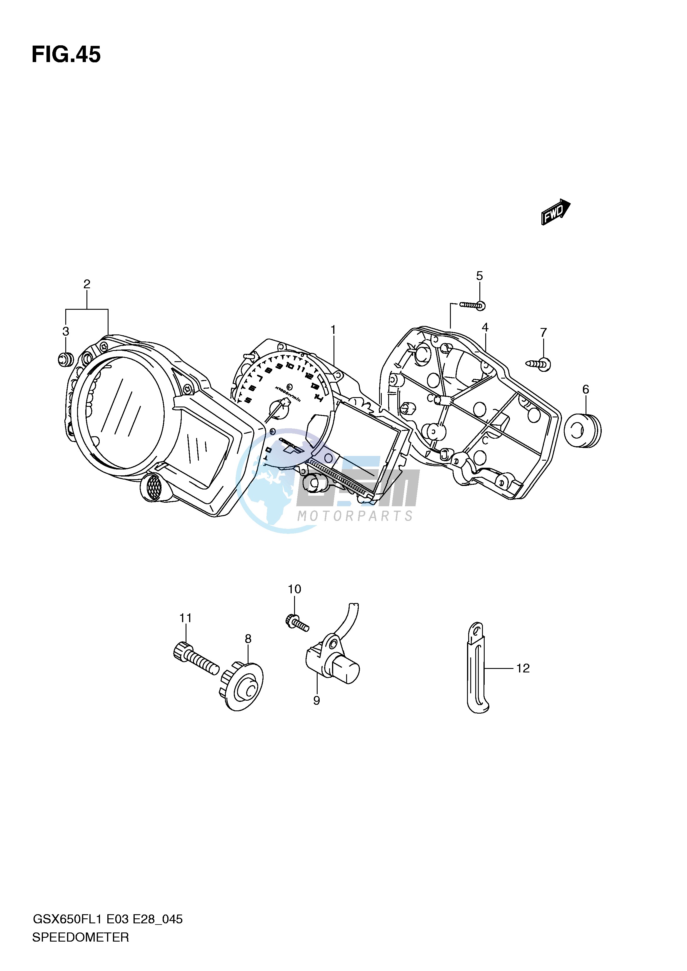 SPEEDOMETER (GSX650FL1 E28)