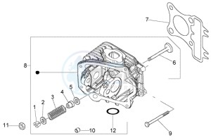 LX 50 4T drawing Cylinder head - valves