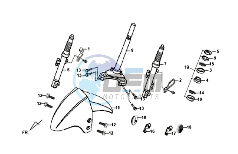 FRONT FORK/ FRONT FENDER / STEERING HEAD BEARING