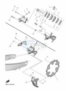 YZ250F (B7B6) drawing REAR BRAKE CALIPER