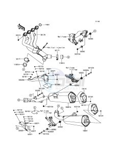 ZZR1400 ABS ZX1400JGF GB XX (EU ME A(FRICA) drawing Muffler(s)