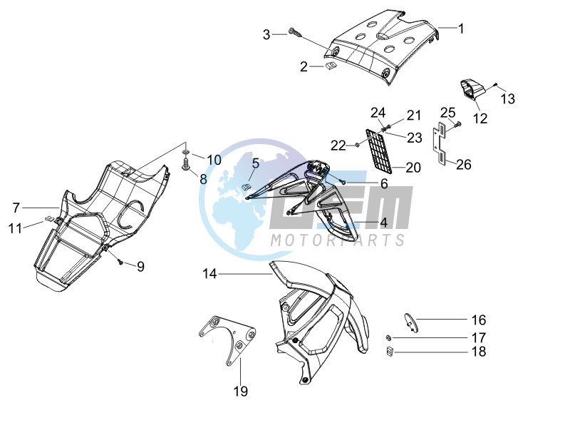 Rear cover - Splash guard