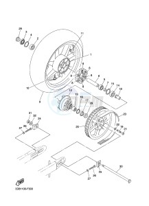 XVS1300A MIDNIGHT STAR (1CS4) drawing REAR WHEEL