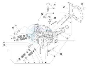 Beverly 500 Cruiser e3 2007-2012 drawing Cilinder head unit - Valve