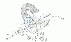 SR 50 1994-1996 Horizontal cil drawing Front wheel