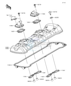 Z1000 ABS ZR1000GEF FR GB XX (EU ME A(FRICA) drawing Cylinder Head Cover