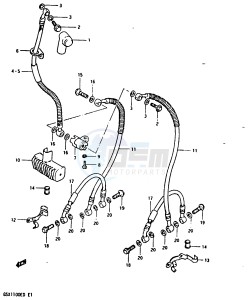 GSX1100 (Z-D) drawing FRONT BRAKE HOSE (GSX1100EZ ED EXD ESD)