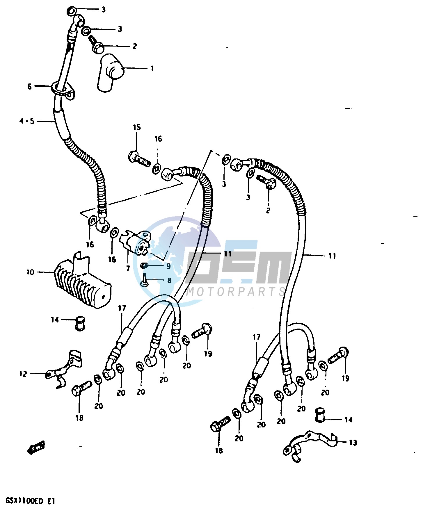 FRONT BRAKE HOSE (GSX1100EZ ED EXD ESD)