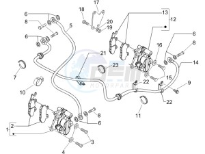 Beverly 250 e3 drawing Brakes hose  - Calipers