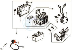 JOYRIDE 125 drawing BATTERY - BATTERY HOLDER