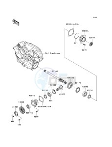 KVF 650 F [BRUTE FORCE 650 4X4I] (F6F-F9F ) F7F drawing FRONT BEVEL GEAR