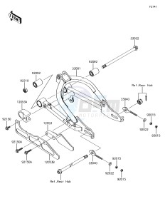 KLX110 KLX110CFF EU drawing Swingarm