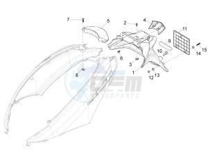 Fly 50 4T 2V 25-30Km/h drawing Rear cover - Splash guard