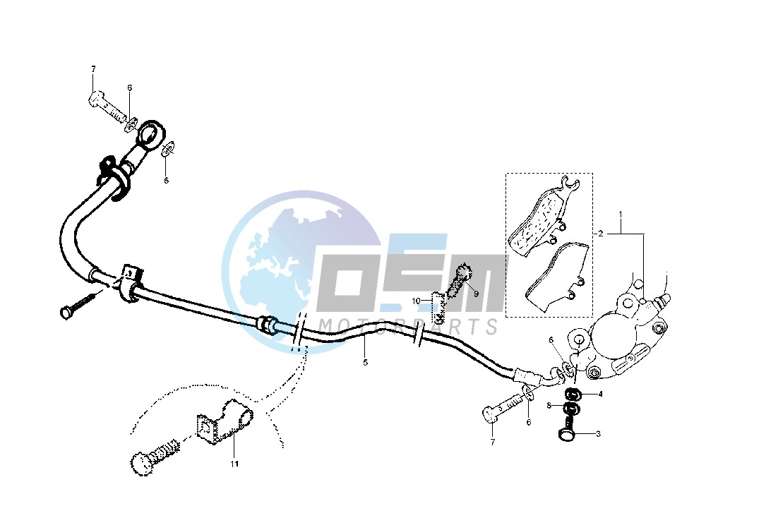 Rear brake caliper