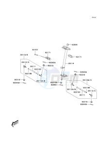 KSF 90 A [KFX90] (A7F-A9S) A7F drawing STEERING SHAFT