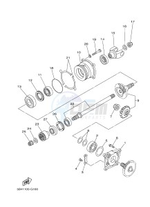 YXR700F YXR7FD RHINO 700 (1RBE 1RBF 1RBG 1RBH) drawing MIDDLE DRIVE GEAR