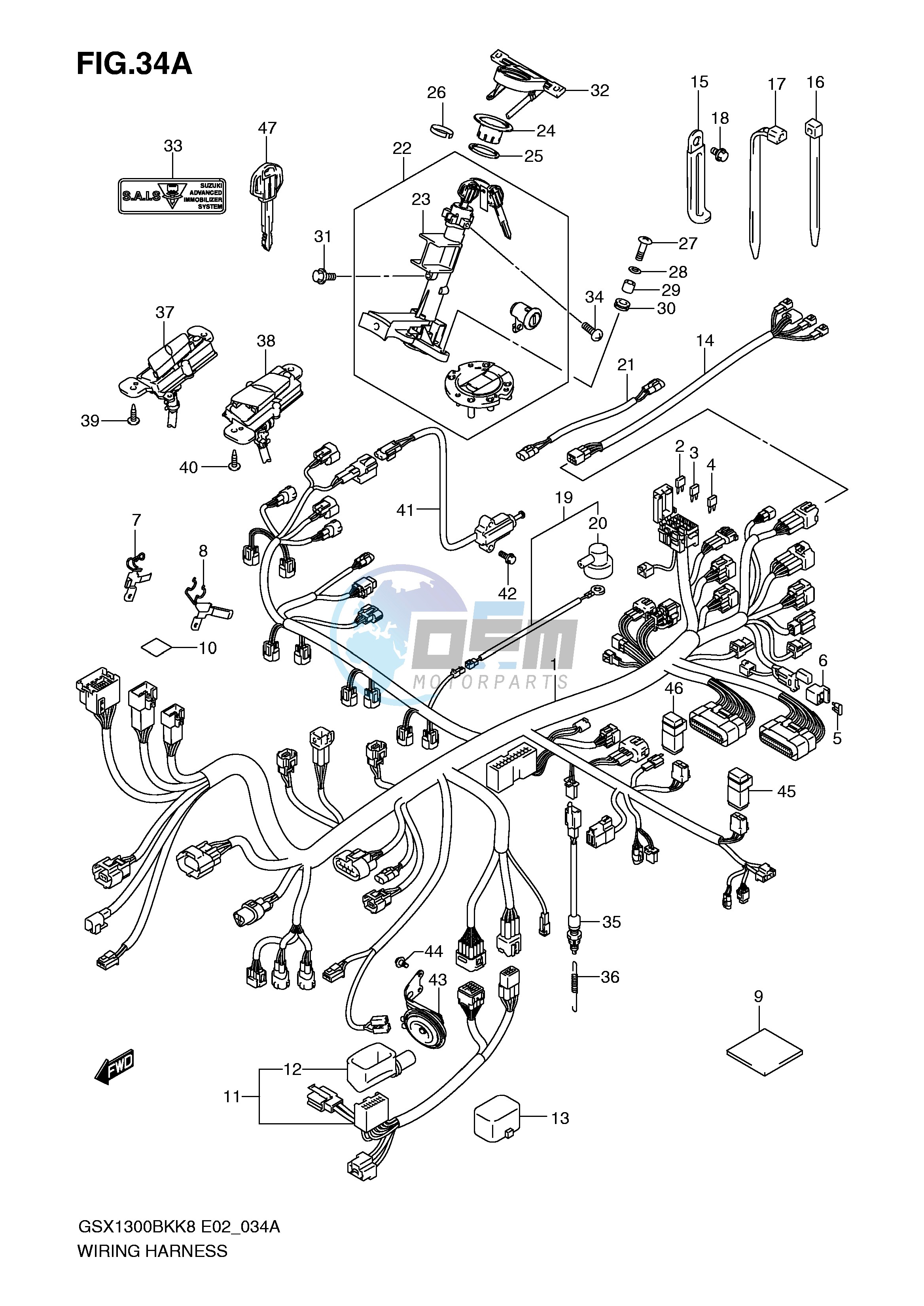 WIRING HARNESS (GSX1300BKA AU2 AUF)