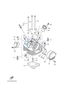 YFM350 YFM35RB RAPTOR 350 (1BS8 1BS7) drawing CYLINDER HEAD