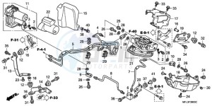 CBR1000RA9 France - (F / ABS CMF HRC MKH MME) drawing FRONT POWER UNIT/FRONT VA LVE UNIT