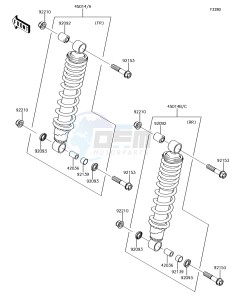 BRUTE FORCE 750 4x4i EPS KVF750HFF EU drawing Shock Absorber(s)