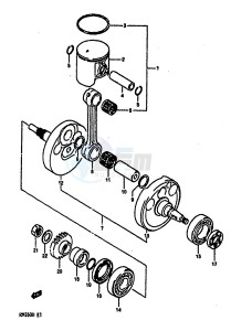 RM250 (G-H) drawing CRANKSHAFT (MODEL G)