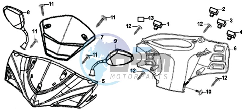 HEAD LAMPKAP / MIRRORS /  CONTROLS