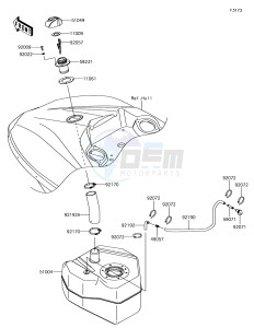 JET SKI SX-R JS1500AJF EU drawing Fuel Tank