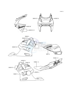 ZX 600 F [NINJA ZX-6R] (F1-F3) [NINJA ZX-6R] drawing DECALS-- GREEN_WHITE- --- ZX600-F2- -