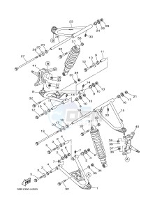 YFM250R RAPTOR 250 (33B7) drawing FRONT SUSPENSION & WHEEL