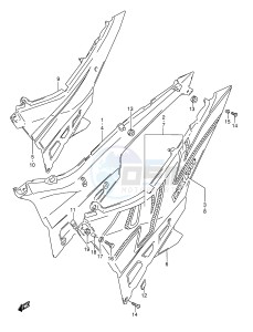 GSX600F (E2) Katana drawing FRAME COVER (MODEL N P)